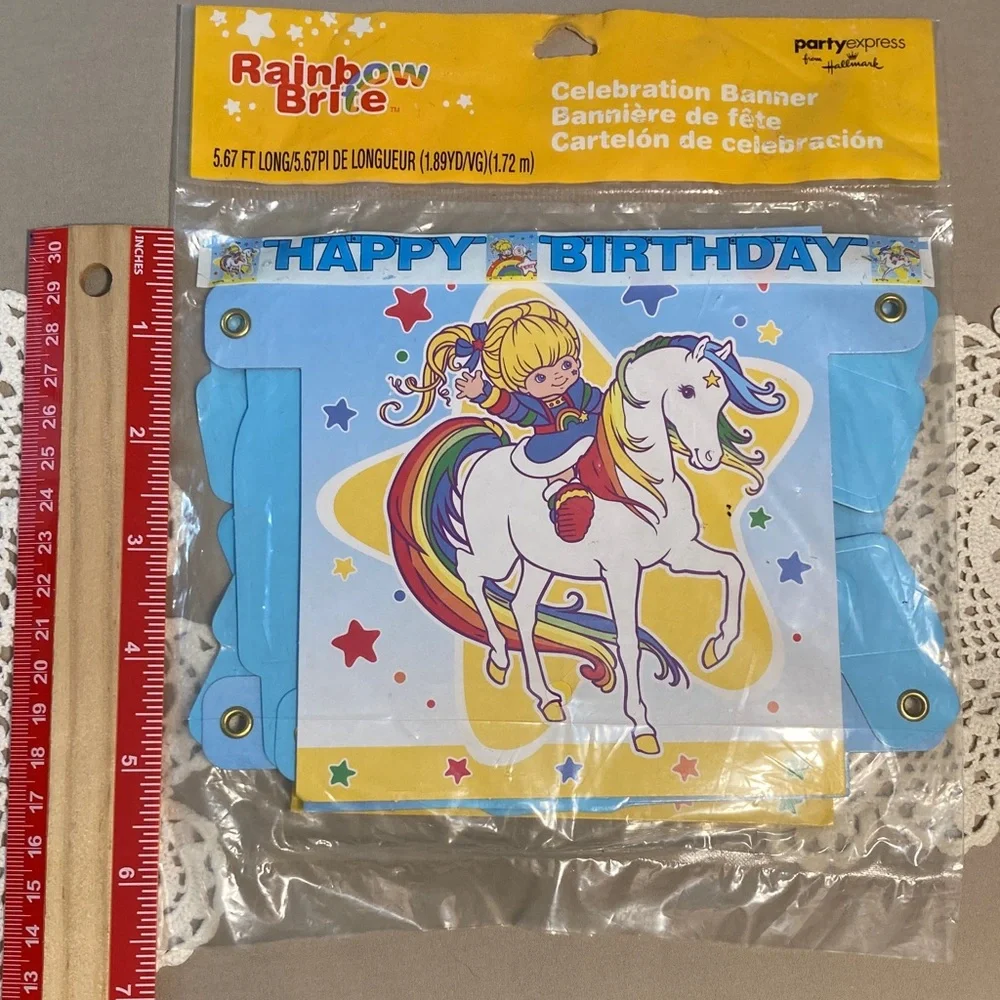 Vintage Rainbow Brite Happy Birthday Banner Set